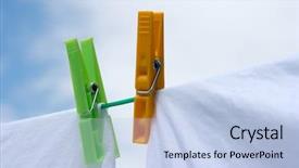  Presentation with rope - Slide set consisting of clothes drying on a rope background and a  colored foreground