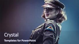  Presentation with world war - PPT theme consisting of clothes era of world war background and a tawny brown colored foreground