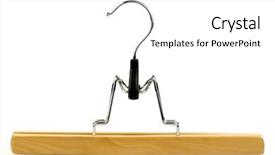  Presentation with trousers - Colorful PPT theme enhanced with clothes hanger for trousers on a white background backdrop and a white colored foreground