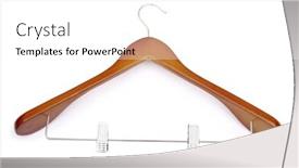  Trousers PPT template - Colorful theme enhanced with clothes-hanger for trousers backdrop and a white colored foreground