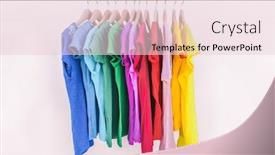  Presentation with closet - Theme having clothes-hanging-on-clothing-rack background and a lemonade colored foreground