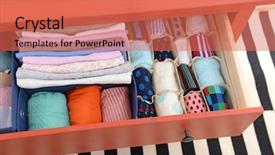  Presentation with chest x ray human - Colorful PPT theme enhanced with clothes in chest of drawer backdrop and a coral colored foreground