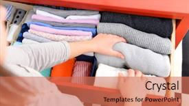  Presentation with man and woman divorce drawing - PPT theme enhanced with clothes into chest of drawer background and a coral colored foreground