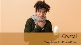  Presentation with african cloth - Audience pleasing PPT layouts consisting of clothes isolated over beige background backdrop and a gold colored foreground