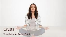  Presentation with lotus - Cool new slide set with clothes meditating with closed eye backdrop and a lemonade colored foreground