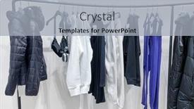  Presentation with clothes shop - PPT layouts featuring clothes-on-hangers background and a light gray colored foreground