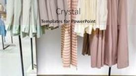  Presentation with clothes shop - Theme with clothes-on-hangers background and a coral colored foreground