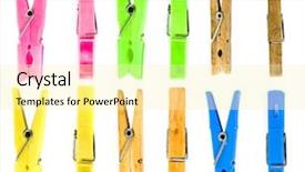  Presentation with clothes - Beautiful presentation design featuring clothes peg - clothespins collection backdrop and a blonde colored foreground