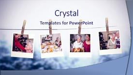  Presentation with snow covered trees and falling - Amazing slide set having clothes peg on line backdrop and a sky blue colored foreground