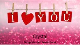  Presentation with love words - Presentation design featuring clothes pegs and i love background and a coral colored foreground