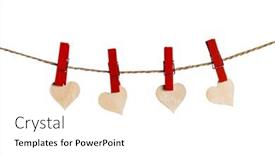  Presentation with hearts - Audience pleasing PPT layouts consisting of clothes-pegs-and-red-paper backdrop and a white colored foreground