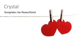  Presentation with valentines day - PPT theme enhanced with clothes-pegs-and-two-red background and a white colored foreground