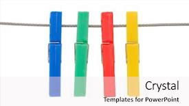  Presentation with hang - Presentation theme having clothes pin - clothespins hang on a cord background and a  colored foreground