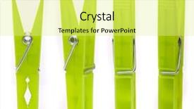  Presentation with white and green - PPT theme with clothes pin - green clothespins set isolated background and a blonde colored foreground