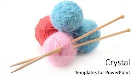  Presentation with needles - Cool new presentation theme with clothes pin - woolen balls and knitting needles backdrop and a white colored foreground
