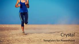  Presentation with running - PPT layouts consisting of clothes running in the desert background and a coral colored foreground