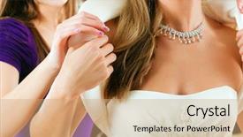  Presentation with clothes shop - PPT theme enhanced with clothes shop for wedding dress background and a coral colored foreground