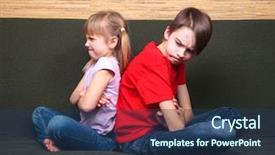  Presentation with sister - Colorful presentation design enhanced with clothes sitting on a green backdrop and a ocean colored foreground