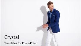  Presentation with clothing wooden clothes hanger object - Presentation theme with clothes walks while rubbing hand background and a white colored foreground