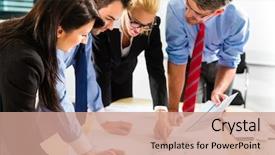  Presentation with professionals - Colorful theme enhanced with clothes when planning a strategy backdrop and a coral colored foreground