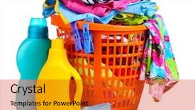  Presentation with clothes washing powder - Beautiful presentation theme featuring clothes with detergent and washing backdrop and a red colored foreground