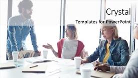  Presentation with staff meeting - Audience pleasing PPT theme consisting of clothescompany - content confident handsome chief backdrop and a white colored foreground