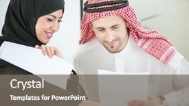  Presentation with group - Slide deck having clothescompany - group of business people background and a gray colored foreground