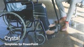  Presentation with business office desk - Cool new presentation design with clothescompany - low section of business people backdrop and a dark gray colored foreground