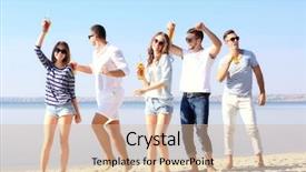  Presentation with beer - Slide set with clothescompany - young people with beer background and a lemonade colored foreground