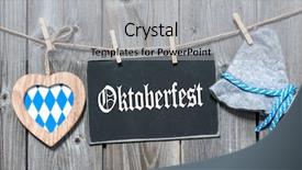 Presentation with oktoberfest beers - Amazing PPT theme having clothesline background for oktoberfest backdrop and a light gray colored foreground