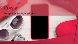  Presentation with space travel - Beautiful slides featuring clothing-and-accessories-sneakers-jeans backdrop and a red colored foreground