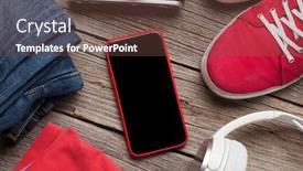  Presentation with space travel - PPT theme enhanced with clothing-and-accessories-sneakers-jeans background and a tawny brown colored foreground