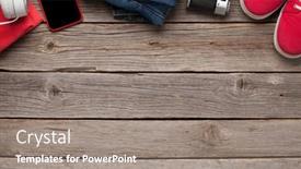  Presentation with space travel - Cool new PPT theme with clothing-and-accessories-sneakers-jeans backdrop and a gray colored foreground