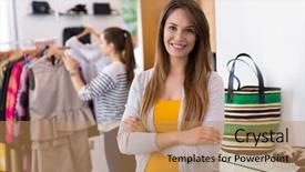  Presentation with hiduism clothing - Presentation consisting of clothing boutique background and a coral colored foreground