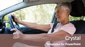  Presentation with physical activity seniors active senior - Presentation theme consisting of clothing drive - active senior woman driving background and a  colored foreground