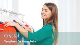  Presentation with clothing - Colorful slide set enhanced with clothing-fashion-style-and-people backdrop and a ocean colored foreground