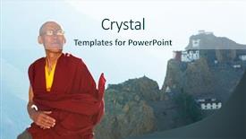  Presentation with lama - Colorful PPT layouts enhanced with clothing in front of mountain backdrop and a sky blue colored foreground