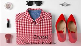  Presentation with flat lay of female sport - PPT layouts having clothing red - flat lay set of female background and a coral colored foreground