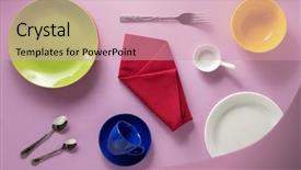  Presentation with laser light colorful abstract - Slides having clothing red - kitchenware at abstract colorful background background and a coral colored foreground