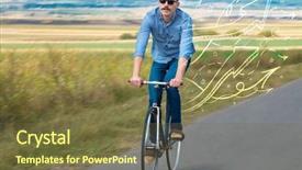  Presentation with cyclist - Amazing slide set having clothing with fabulous nature background backdrop and a tawny brown colored foreground