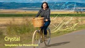  Presentation with triathlon professional cyclist man cycling - Slide deck enhanced with clothing with fabulous nature background background and a tawny brown colored foreground