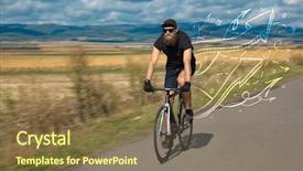  Presentation with cyclist - Presentation enhanced with clothing with fabulous nature background background and a violet colored foreground