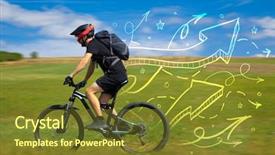  Presentation with triathlon professional cyclist man cycling - Slide deck featuring clothing with fabulous nature background background and a tawny brown colored foreground