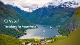  Presentation with beautiful nature in twilight - Slide set having cloud 9 - geiranger fjord beautiful nature norway background and a ocean colored foreground