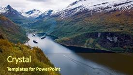  Presentation with beautiful nature in twilight - PPT layouts consisting of cloud 9 - geiranger fjord beautiful nature norway background and a  colored foreground