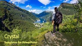  Presentation with beautiful nature in twilight - Presentation design having cloud 9 - geiranger fjord beautiful nature norway background and a  colored foreground