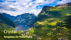  Presentation with beautiful nature in twilight - PPT theme enhanced with cloud 9 - geiranger fjord beautiful nature norway background and a  colored foreground