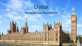  Presentation with tower - Cool new theme with cloud 9 - palace of westminster with big backdrop and a light blue colored foreground