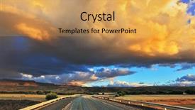  Presentation with night sky - Presentation design consisting of cloud and a flat plain background and a yellow colored foreground