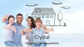  Presentation with animation - Theme having cloud animation - digital composite of happy family background and a light blue colored foreground